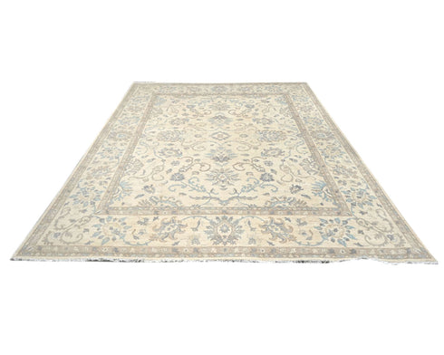 12x14 Zeigler Beige Afghan Hand Knotted Wool Area Rug